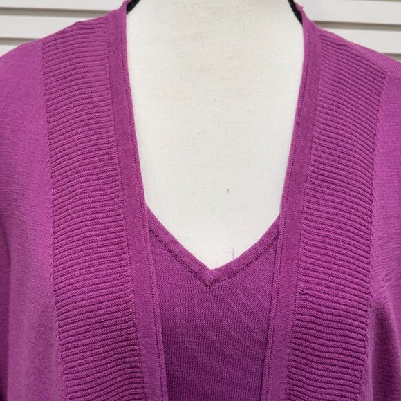 Chico’s Cardigan & Tank Set – XL, 16/18 (Chico's 3) – Magenta Purple – Pre-Owned - Picture 2 of 7